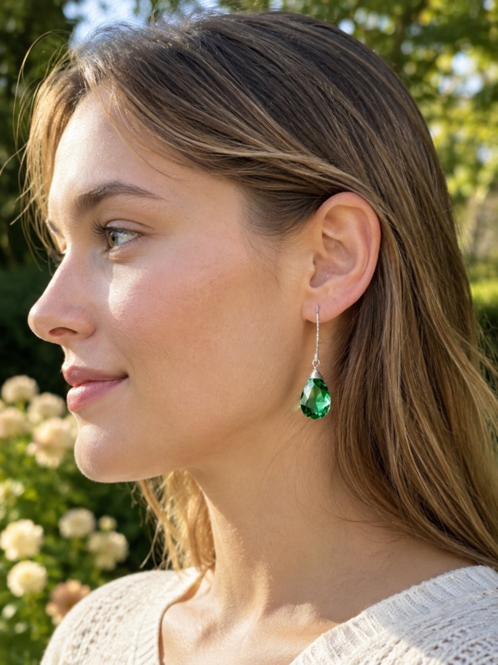 Handmade Seafoam Green Tourmaline Earrings Sterling Silver,  October Birthstone